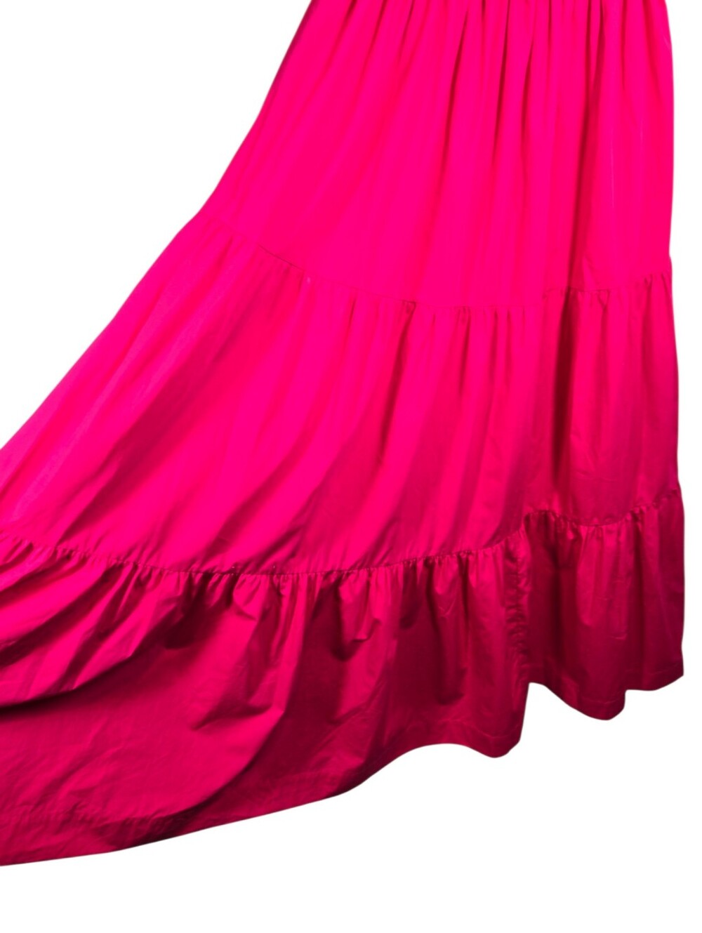 NEW S/W/F Diamond Tiered Maxi Dress Smocked Halter Size Small Pink Rosado - Picture 14 of 16